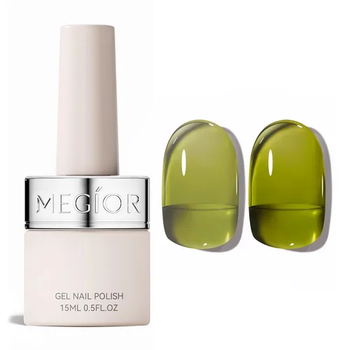 Vista 30 de MEGIOR Esmalte de uñas de gel libre de TPO, 0.5 onzas líquidas, base de gel transparente para remojar la lámpara de uñas LED, capa base de larga