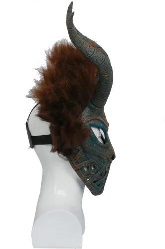 Vista 5 de Xcoser Máscara Killmonger para disfraz de resina de Halloween para adultos, Máscara Killmonger