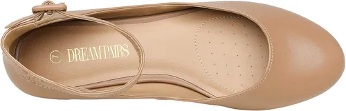 Vista 4 de Dream Pairs Revona Zapatos con correa para tobillo, tacón bajo de cuña, para mujer