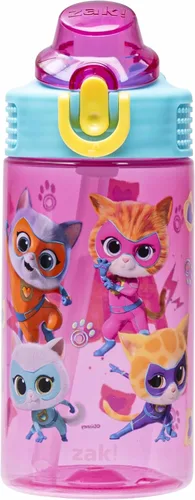 Vista 37 de Zak Designs Barbie Sage - Botella de agua para niños con popote a prueba