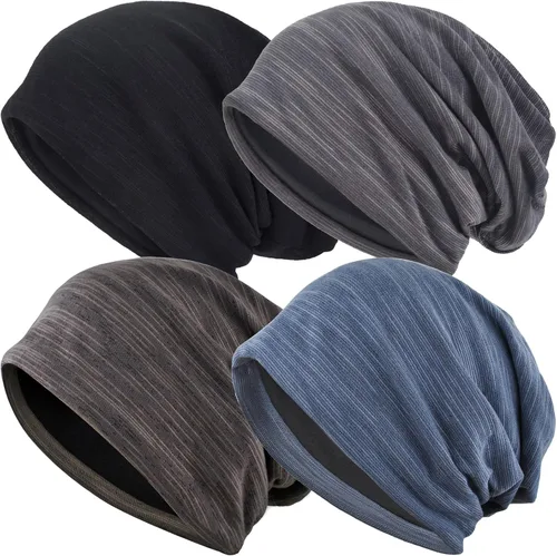 Vista 13 de EINSKEY Gorro ligero holgado para hombres y mujeres, gorro de algodón fino de gran tamaño, gorro de quimioterapia, gorro para dormir nocturno