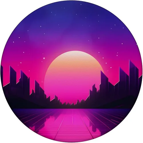 Vista 3 de Retrowave Vaporwave Synthwave 80s Style PopSockets Adhesive PopGrip