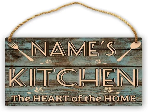 Vista 19 de Letrero de cocina de madera personalizado con sazonado con amor, accesorios de cocina, decoración de pared, regalos