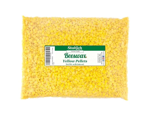 Vista 8 de Stakich Pellets de cera de abeja amarilla pura, 100% natural, grado cosmético, calidad premium, (10 libras (en bolsas de 1 libra))