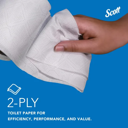 Vista 13 de Scott Professional 100% Fibra Reciclada Rollo Estándar de Papel Higiénico a Granel (13217), 2 Capas, Diseño Elevado, Blanco, Envuelto