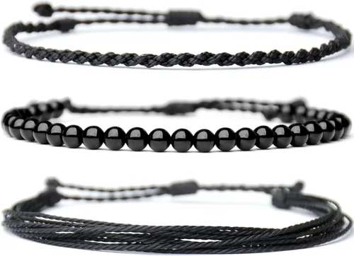 Vista 34 de Pulsera curativa hecha a mano con cuentas de piedra natural, regalo para hombres, pulsera de cuerda ajustable