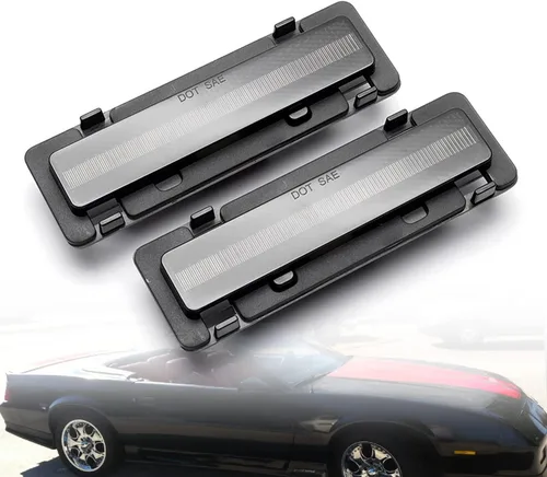 Vista 2 de Carcasas de luz de marcador lateral frontal compatibles con Chevy Camaro Euro 82-92 lente ahumada parachoques delantero señal lateral de señal