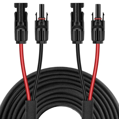 Vista 11 de Cable de extensión de panel solar de 3 pies y 10 AWG con conectores hembra y macho, cable solar para paneles solares, controladores de carga