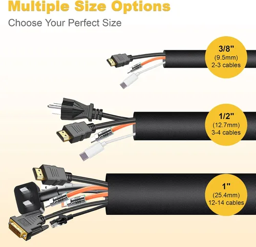 Vista 6 de Protectores de cable contra mascotas que no mastican, protectores de alambre de 1/2 pulgada y 10 pies para mascotas, fundas de cable para mascotas