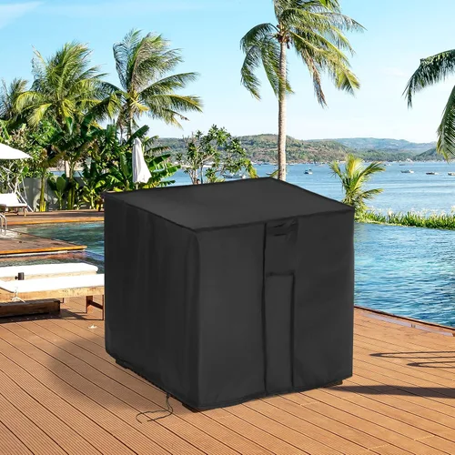 Vista 6 de Cubierta de Mesa al Aire Libre Cuadrada de 18 Pulgadas, Cubierta de Mesa de Patio para Mesa Refrigeradora de Hielo Cubo de Cerveza Keter, Cubierta