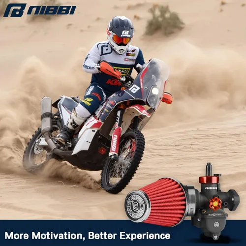 Vista 7 de Carburador NIBBI PE17 con kit de filtros de aire de 48 mm, carburador PE17 mm FL para motocicleta Fit para Dirt Bike de 100 cc 110 cc Pit Bike