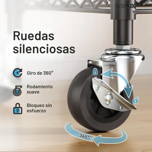 Vista 4 de VIPEK R2 - Perchero mediano con ruedas y ganchos laterales, resistente para colgar ropa, ajustable con alambre de metal, armario portátil con ruedas