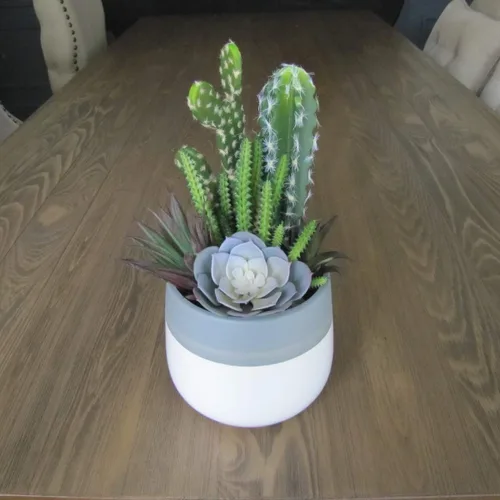 Vista 2 de Treasure Gurus - Mini planta suculenta de agave artificial, flores sintéticas, decoración del hogar
