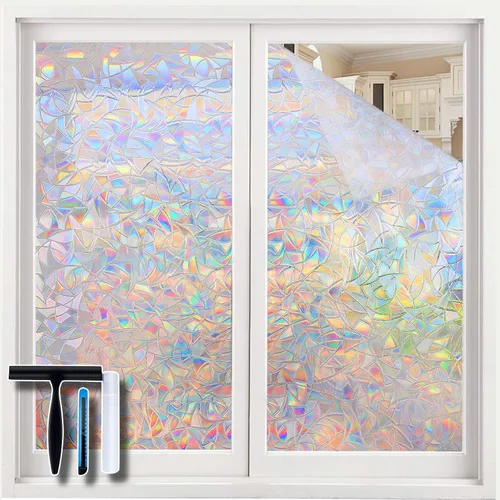 Vista 8 de Volcanics Película de Privacidad para Ventana con Bloqueo Total de Luz con Herramientas de Instalación, Cubierta Arcoíris para Ventana