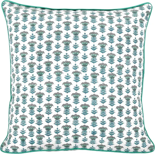 Vista 7 de Ridhi Juego de 2 fundas de almohada decorativas de 16 x 16 pulgadas con estampado de bloques de color azul aguamarina para sala de estar