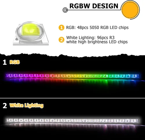 Vista 2 de WeiSen - Kit de barra de luz LED RGBW de 50 pulgadas y 288 W, compatible con Can Am Maverick X3 Max 2017-2025 Kit de arnés de cableado, soporte