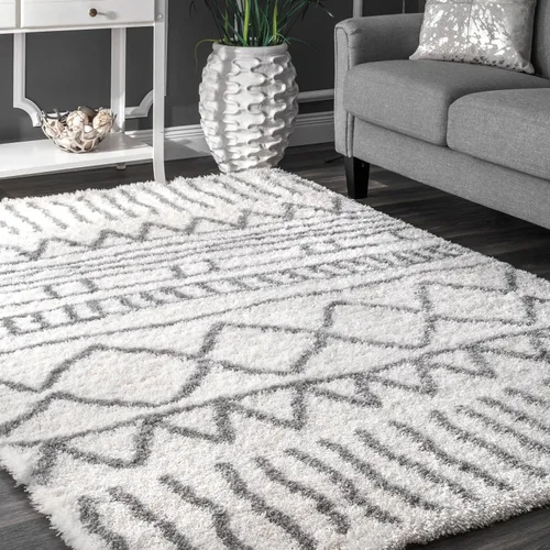 Vista 9 de nuLOOM Renata - Alfombra marroquí de pelo, 3 x 5, color gris