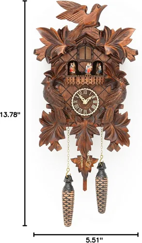 Vista 2 de Trenkle Reloj de cuco de cuarzo con música 7 hojas, 3 pájaros TU 377 QMT