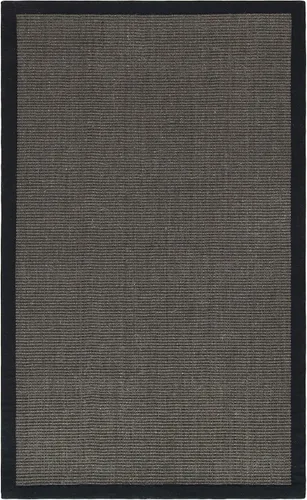 Vista 89 de Alfombra de sisal Safavieh, de color maíz y negro, tejida a mano, de la colección de fibras naturales; 5 x 8 pulgadas, NF441A, Tela, Gris / Gris