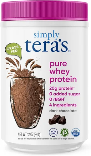 Vista 8 de simply tera's Pure Whey Protein Powder - Polvo de proteína de suero con sabor a vainilla de ganado alimentado con pasto, limpio, hecho sin