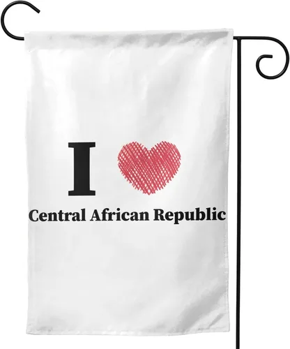 Vista 4 de I Love Central African Republic Garden Flag 28"x40" Inch Double Sided Garden Flags Home Lawn Outdoor Decor Flags Party Banner Welcome Flag