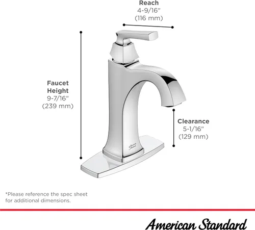 Vista 5 de American Standard 7426101.002 Belmeade - Grifo de baño monomando, 1.2 GPM, cromado