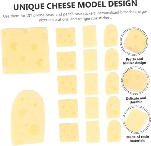 Vista 8 de Alasum 60 piezas de mini queso simulado de escritorio de juguetes artificiales para mini juguetes de comida falsos pasteles falsos alimentos queso