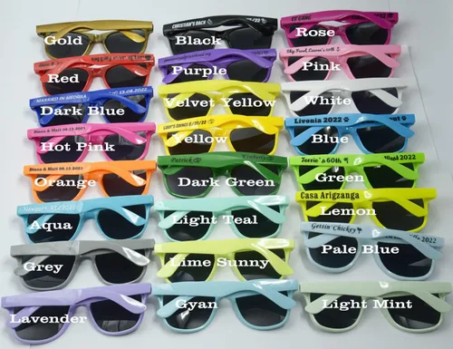 Vista 7 de Gafas de sol personalizadas a granel, regalos de fiesta para adultos, regalos personalizados para bodas, solteros, cumpleaños, novia, padrino