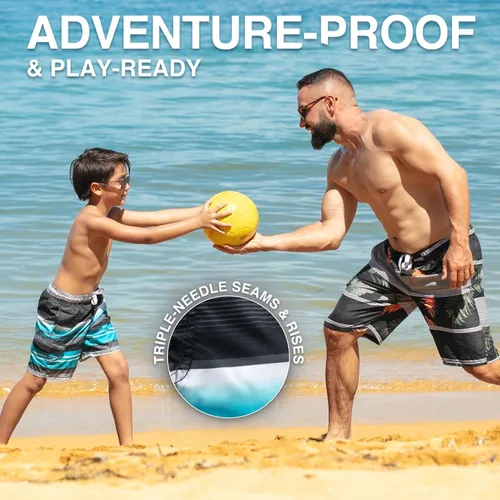 Vista 4 de Kanu Surf Traje de baño Echo Quick Dry UPF 50+ para niños