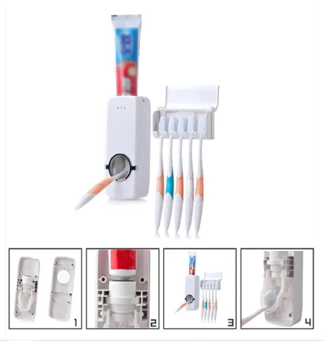 Vista 2 de Dispensador De Crema Dental Con Porta Cepillos