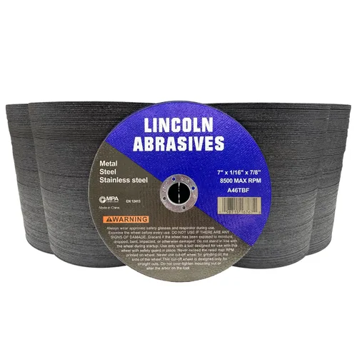 Vista 7 de Paquete de 25 ruedas de corte de 4.5" Lincoln Abrasives .040" Metal y acero inoxidable