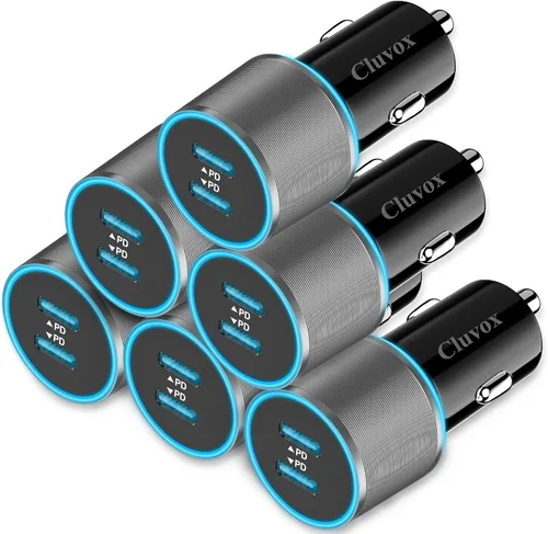 Vista 9 de Paquete de 6 cargadores de coche USB C, carga rápida de 40 W para iPhone 17/16 Pro Max/Plus/16 SE/15/14, Samsung Galaxy S25