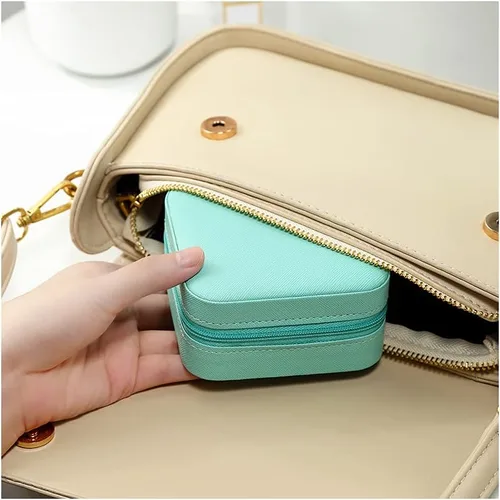 Vista 7 de TRODANCE Mini estuche de viaje para joyas pequeño organizador de joyas de viaje caja de joyería portátil mini organizador de almacenamiento portátil
