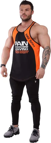 Vista 7 de BIG SAM SPORTSWEAR COMPANY Camiseta sin mangas para hombre para culturismo, entrenamiento de fitness, espalda en Y, camiseta de algodón muscular sin