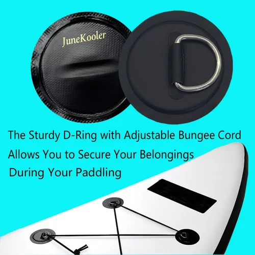 Vista 3 de JuneKooler - 8 piezas de anillos en D de acero inoxidable para barco inflable, parche de anillo en D de sup, parche de anillo D para kayak, parche