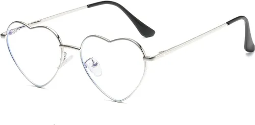Vista 8 de Gleyemor Gafas de luz azul en forma de corazón para mujer, bonitas gafas de computadora