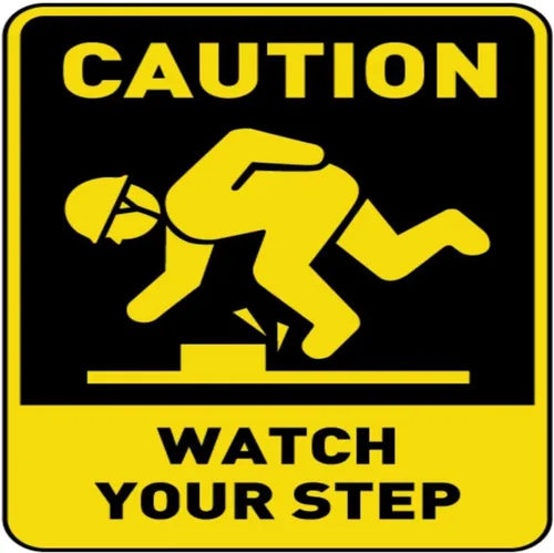 Vista 22 de Caution Watch Your Step 4 Metal Sign - 12 x 12 Inch Funny Tin Sign Retro Wall Decor For Home, Bar, Kitchen, Garage