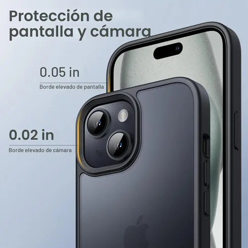 Vista 4 de JETech Funda mate para iPhone 15, color negro