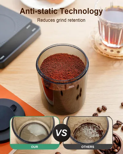 Vista 8 de MOKKOM Molinillo de café con báscula de café extraíble a través de conectividad Bluetooth, molinillo de granos de café cónico antiestático, 31