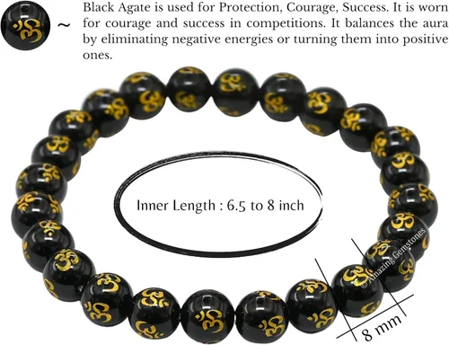 Vista 454 de Amazing Gemstone Pulsera de cristal para mujeres y hombres, pulsera de cristal curativo de protección, pulsera elástica con cuentas de piedras