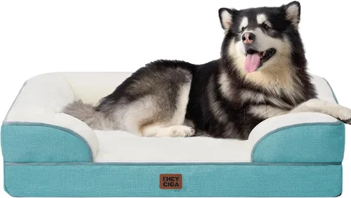 Vista 99 de EHEYCIGA – Cama ortopédica impermeable para perros pequeños, de espuma viscoelástica tipo caja de huevos, con bordes elevados y base antideslizante