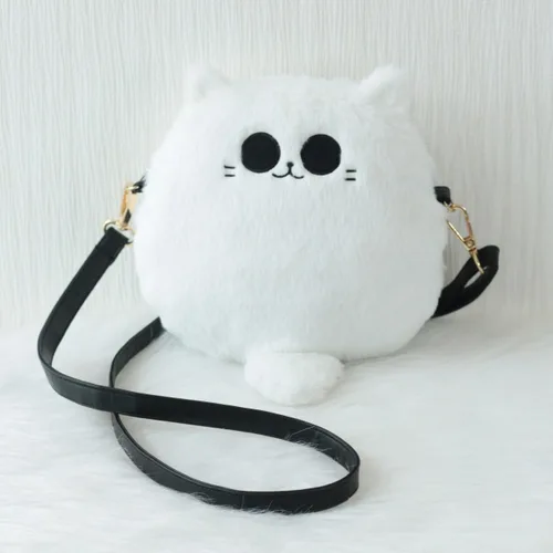 Vista 8 de Uomieefy Bolsa de peluche de gato Gojo de 8 pulgadas - Jujutsu K Crossbody Bolsa de hombro de gato de peluche, regalo coleccionable para fanáticos