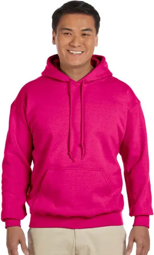 Vista 8 de Gildan - Sudadera con capucha para hombre, mezcla pesada, cordón de ajuste, Rosa de seguridad