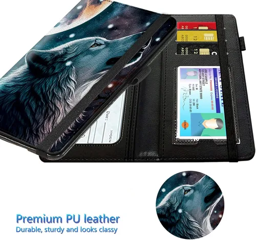 Vista 115 de Funda para chequera para hombres y mujeres, cartera de cuero RFID con ranuras para tarjetas de crédito, soporte de cheques duplicados personales