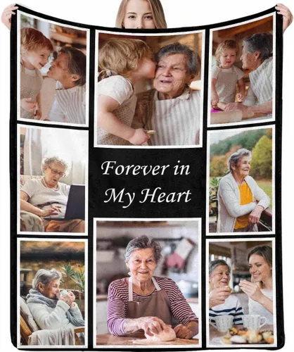 Vista 29 de Manta personalizada con imagen, tu texto aquí, 10 fotos, mantas de imágenes personalizadas para adultos, familia, papá, mamá, parejas, manta