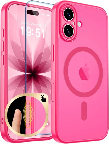 Vista 103 de zapica Funda magnética para iPhone Air, con protector de pantalla de vidrio templado, compatible con MagSafe, translúcida mate, a prueba de golpes