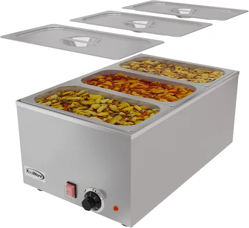 Vista 8 de KoolMore Calentador de alimentos comercial Bain Marie para encimera, estación de sopa y servidor de mesa de buffet con una sección de porción