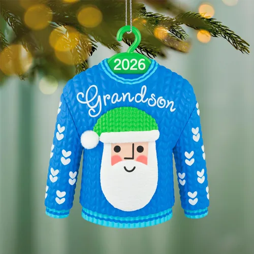 Vista 3 de Hallmark Keepsake Christmas Ornament (Grandson Santa Sweater 2026)