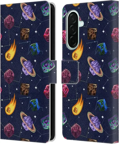 Vista 13 de Head Case Designs Officially Licensed Carla Morrow Colorful Space Dice Patterns Leather Wallet Case Compatible with Samsung Galaxy A07 4G