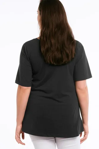Vista 3 de Ellos Túnica acampanada con cuello en V para mujer, talla grande